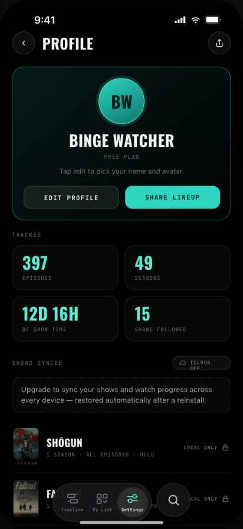 Profile and sync